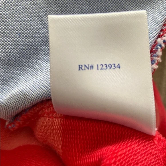 Southern Tide Striped Skiptide Pullover Fire Red Elbow Pads Rugby Size Large - Picture 12 of 15